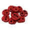 Set 10 opritori pentru snur cu 2 gauri Crisalida, 20 x 20 mm, Rosu inchis