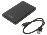 Carcasă hard discuri 2,5&quot; USB 3.0 PnP neagră 120,5x75x13mm