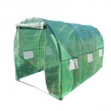 Solar de gradina 300x200x200cm cu sistem irigare, folie verde PE cu plasa 140g/mp UV, 6 ferestre, 2 usi, teava otel galvanizat 25mm