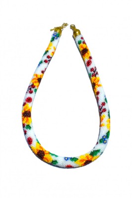 B350. Colier Handmade din margele model Folcloric modern, 47 cm foto