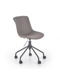 Cumpara ieftin Scaun birou copii HM Doblo, ergonomic, roti pivotante, cadru cromat, stofa, inaltime ajustabila, 100 kg, gri