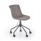 Scaun birou copii HM Doblo, ergonomic, roti pivotante, cadru cromat, stofa, inaltime ajustabila, 100 kg, gri