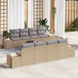 VidaXL Set de canapele pentru grădină 7 pcs Bej, Gri 55 x 55 x 37 cm