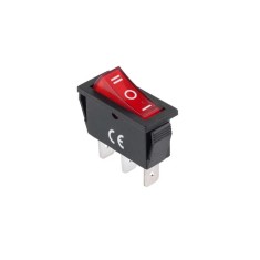Intrerupator IRS-103-3C 3 pini 3 pozitii 11x30 mm ON-OFF-ON rosu 15A