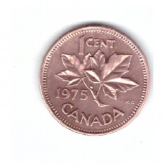 Moneda Canada 1 cent 1975, stare foarte buna, curata