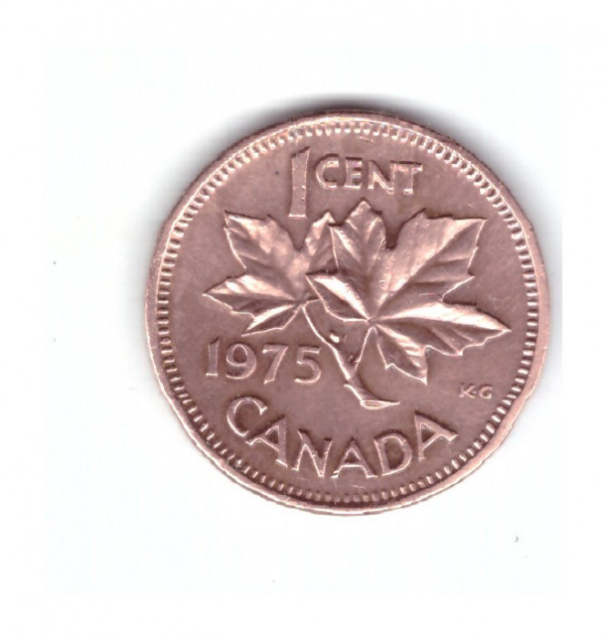 Moneda Canada 1 cent 1975, stare foarte buna, curata