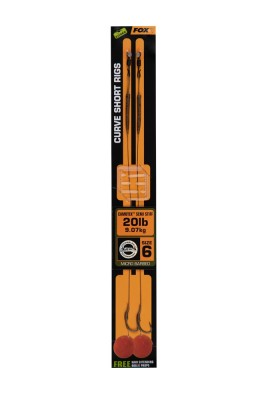 Carlige Legate Fox Edges Curve Short nr 6 Camotex Semi Stiff Coated braid 20lb 2 buc foto