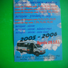 HOPCT 70770 LYK SRL TRANSPORT AUTOBUZE -CALENDAR/CALENDARE DE BUZUNAR-ROMANIA