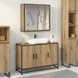 vidaXL Set de mobilier pentru baie Pe perete 2 pcs stejar artizanal 3402358