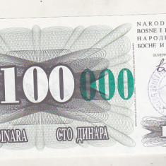 bnk bn Bosnia 100000 dinari 1993 unc