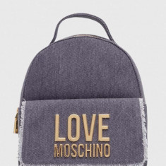 Love Moschino rucsac din bumbac culoarea violet, mic, cu imprimeu