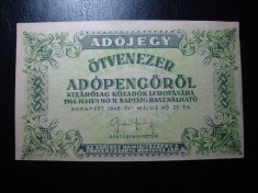 UNGARIA 1946 50.000 ADOPENGO SUPERBA foto
