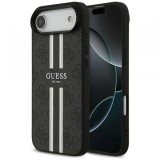 Husa MagSafe pentru Apple iPhone 17 Air, Guess, 4G Printed Stripes, Neagra