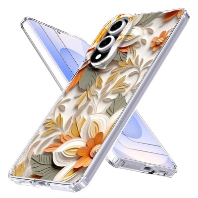 Husa pentru samsung galaxy s25 edge, atasare magnetica, 3d flower medley 3 foto