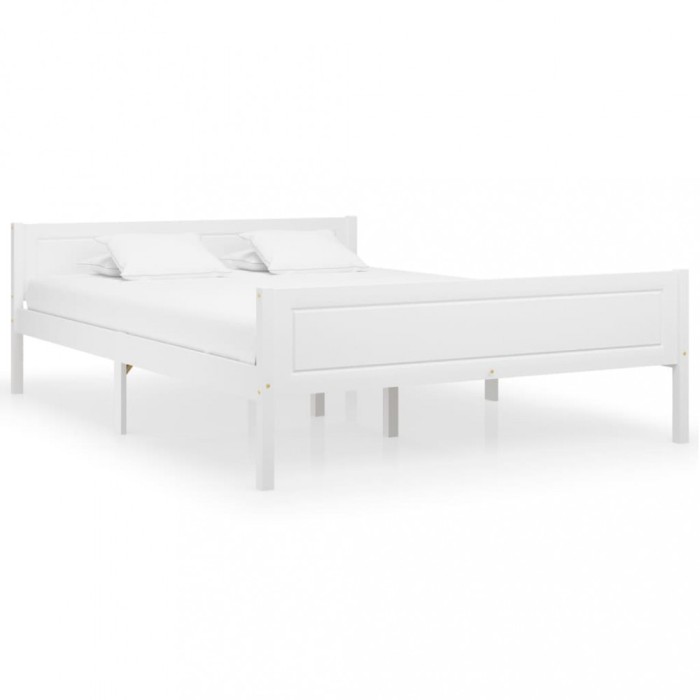 Gossi cadru de pat, alb, 160x200 cm, lemn de pin masiv
