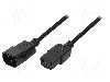 Cablu alimentare AC, 1.8m, 3 fire, culoare negru, IEC C13 mama, IEC C14 tata, LOGILINK - CP091