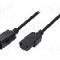 Cablu alimentare AC, 1.8m, 3 fire, culoare negru, IEC C13 mama, IEC C14 tata, LOGILINK - CP091