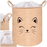 Cos depozitare, capacitate 35 litri, textil, pliabil, manere transport, inchidere cu snur, 32x43 cm
