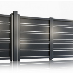 Set porti metalice din aluminiu 900x1800m, 4000x1800mm, prefabricate, gri antracit, model Neptun