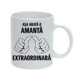 Cana alba personalizata &quot;Asa arata o amanta extraordinara&quot;, INOVATIX&reg;. 330ml