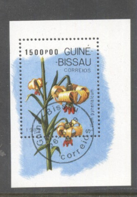 Guinee Bissau 1989 Lilies perf. sheet Mi.B278 used TA.120 foto