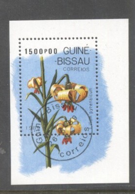 Guinee Bissau 1989 Lilies perf. sheet Mi.B278 used TA.120 foto