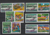 Guinea 1968-Basme,Legende africane,serie 6 val.cu vignete,MNH,Mi.480A-485A