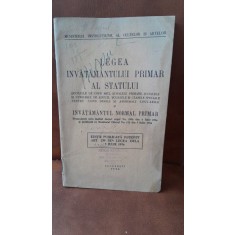 Legea invatamantului primar al statului si invatamantul normal primar