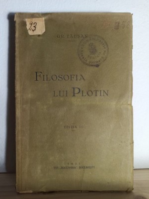 Gr. Tausan - Filosofia lui Plotin foto