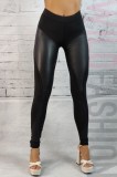 R942-1 Colanti casual cu talie inalta, accesorizati cu strasuri negre, M/L