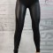 R942-1 Colanti casual cu talie inalta, accesorizati cu strasuri negre