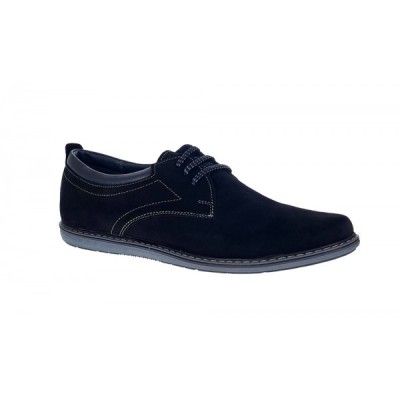 Pantofi barbati casual din piele naturala antilopa - Model Negru 338 VELN foto