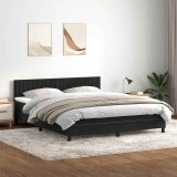 Cumpara ieftin Pat box spring cu saltea, negru, 180x210 cm, catifea