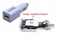 Incarcator Auto Cu Microfon Nedetectabil Si Slot De Cartela SIM foto