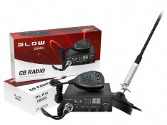 Kit Statie Radio CB Auto Blow CB520 cu Antena Magnetica 66cm Inclusa, 40 Canale, 150W foto