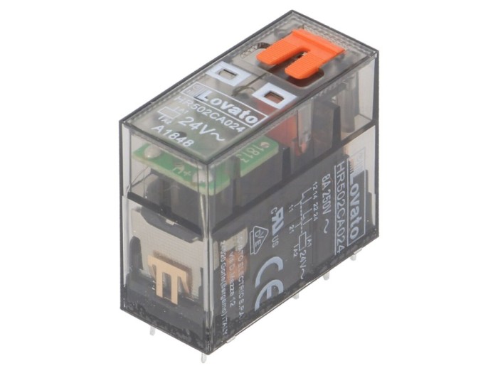 Releu electromagnetic DPDT 24VAC 8A