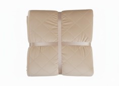 Cuvertura de pat velour crem Somnart, matlasata, 220x240 cm, reversibila