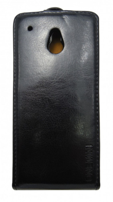 Husa flip neagra (interior bej) pentru HTC One Mini (M4)