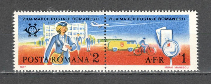 Romania.1987 Ziua marcii postale-cu vigneta ZR.811