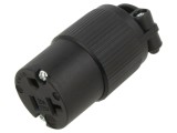 Conector alimentare AC mamă 2P+PE 125VAC 20A pe cablu