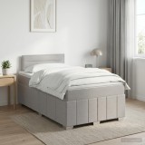 Cumpara ieftin Pat boxspring cu saltea Gri deschis 120 x 190 cm Tesatura