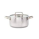 Cratita din inox Zilan ZLN1320, 4.5L, Diametru 24 cm, Manere nituite, Compatibil gaz, inductie &amp; electric, Compatibil masina de spalat vase