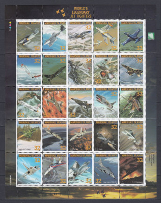 Marshall Islands 1995 - AVIOANE CU REACTIE LEGENDARE - Bloc 25 val. dif. - MNH foto