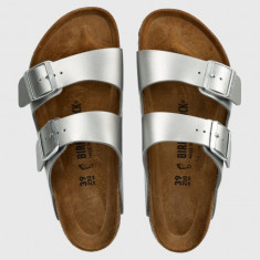 Birkenstock papuci Arizona femei, culoarea argintiu, 1012282