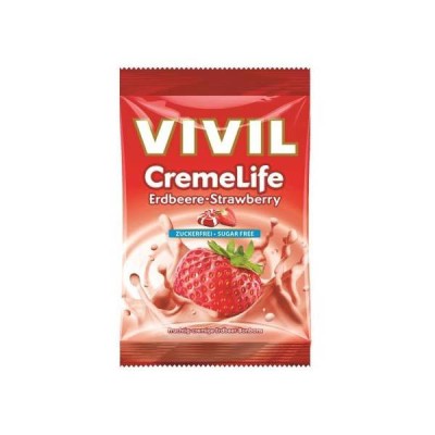 Bomboane Fara Zahar cu Capsuni Creme Life 60 grame Vivil foto