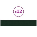 Cumpara ieftin Panouri de perete 12 buc. verde inchis 90x15 cm catifea 1,62 m&sup2;