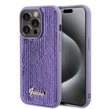 Husa pentru iPhone 15 Pro - Sequin Script Metal (GUHCP15LPSFDGSU) - Purple, Guess