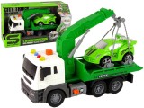 Camion de remorcare cu efecte sonore si luminoase, 1:16, verde, Lean 11078