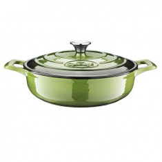 Cratita fonta emailata+capac 28cm Green Handy KitchenServ foto