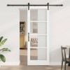 Ușă glisantă cu set de accesorii &#039;ORKDAL&#039;Alb Lemn masiv &amp; Sticlă